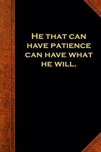 2020 Weekly Planner Ben Franklin Quote Patience Vintage Style 134 Pages