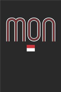 Vintage Monaco Notebook - Monaco Diary - Retro Monacan Flag Journal - Monaco Gifts