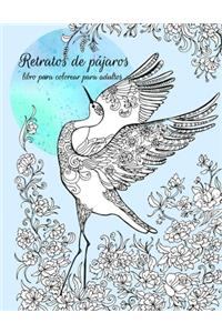Retratos de pájaros libro para colorear para adultos
