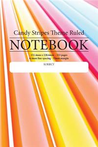 Candy Stripes Theme Ruled Notebook