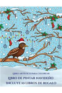 Libro artístico para colorear (Libro de pintar navideño)