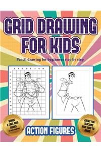 Pencil drawing for beginners step by step (Grid drawing for kids - Action Figures)