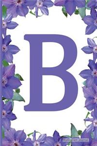 Monogram Journal - Initial B (Purple Flower)