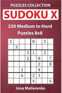 Sudoku X - 250 Medium to Hard Puzzles 8x8