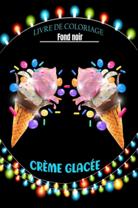 Crème glacée livre de coloriage fond noir
