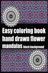 easy coloring book hand drawn flower mandalas black background