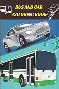 Bus and Car Coloring Book