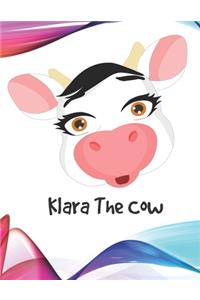 Klara The Cow: (120 Page Lined Notebook for Kids, Writing and Coloring, 8.5 x 11; 21.6 x 27.9, Large Notebook, Light Blue)