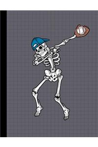 Dabbing Skeleton Baseball Player Notebook