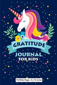 Gratitude Journal for Kids 110 White Pages 8x10 inches