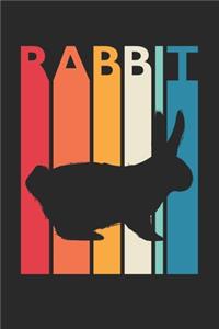 Gift for Animal Lover - Colorful Rabbit Diary - Vintage Rabbit Notebook - Retro Rabbit Journal