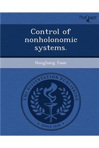 Control of Nonholonomic Systems