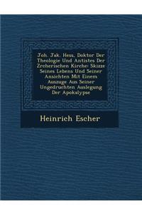 Joh. Jak. Hess, Doktor Der Theologie Und Antistes Der Z Rcherischen Kirche