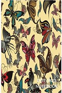 Dot Grid Notebook- Colorful Butterflies: 120 Dot Grid Pages, 5.5 X 8.5 Inches