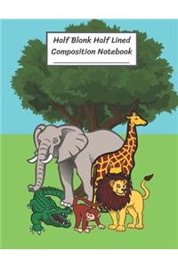 Half Blank Half Lined Composition Notebook