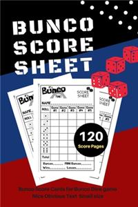 Bunco Score Sheets