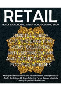 Black Background Swear Word Retail Coloring Book