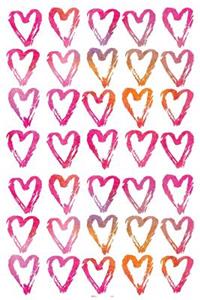 Hearts Watercolor Pink Pattern