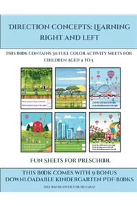Fun Sheets for Preschool (Direction concepts learning right and left)