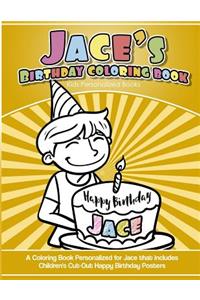 Jace's Birthday Coloring Book Kids Personalized Books