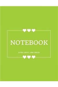 Notebook Extra Large: Kiwi Green: Notebook 8.5 X 11: Notebook 400 Pages