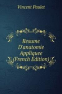 Resume D'anatomie Appliquee (French Edition)