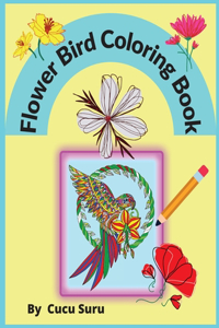 Flower Bird Coloring Book