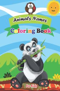 Animals Names Coloring Book