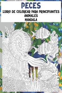 Libro de colorear para principiantes - Mandala - Animales - Peces