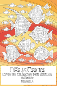 Livre de coloriage pour adultes - Mandala - Animaux - Des poissons