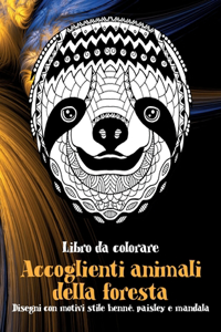 Accoglienti animali della foresta - Libro da colorare - Disegni con motivi stile henné, paisley e mandala