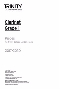 Trinity College London: Clarinet Exam Pieces Grade Grade 1 2017 - 2020 (part only)