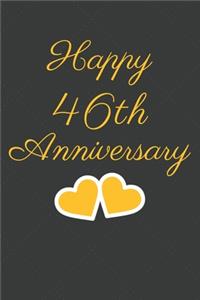 Happy 46th Anniversary: 46th Anniversary Gift / Journal / Notebook / Unique Greeting Cards Alternative Heart Theme