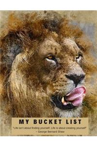 Bucket List Journal Personal Goal Tracking Lion Art Notebook Planner Diary for Ultimate To-Do List Prompt Book for Keeping Track of Dreams