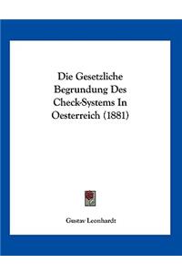 Die Gesetzliche Begrundung Des Check-Systems In Oesterreich (1881)