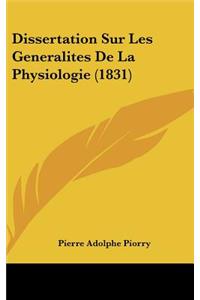Dissertation Sur Les Generalites de La Physiologie (1831)