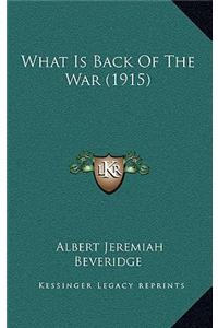 What Is Back of the War (1915)