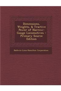 Dimensions, Weights, & Tractive Power of Narrow-Gauge Locomotives