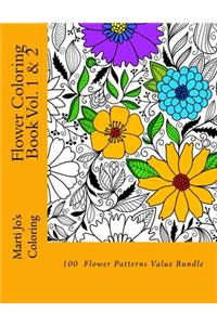 Flower Coloring Book Vol. 1 & 2