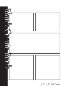 Blank Comic Book Pages-Blank Comic Strips-5 Panels, 8.5