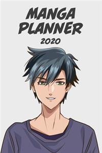 Manga planner 2020 [green eyes boy ] plain background] [weekly] [6x9]