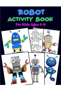 Robot Activity Book For Kids Ages 4-8