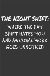The Night Shift Where The Day Shift Hates You And Awesome Work Goes Unnoticed Notebook