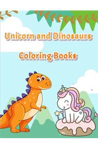 Unicorn and Dinosaurs Coloring Books