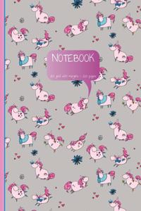 Unicorn Full Page Dot Grid Notebook