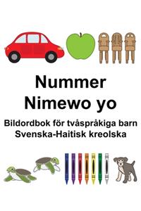 Svenska-Haitisk kreolska Nummer/Nimewo yo Bildordbok för tvåspråkiga barn