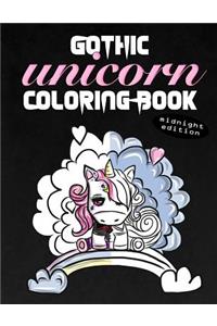 Gothic Unicorn Coloring Book Midnight Edition