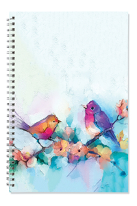 Watercolour Birds A5 Spiral Notepad