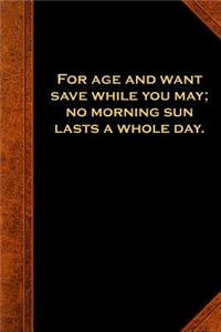 2019 Weekly Planner Ben Franklin Quote Morning Sun Vintage Style