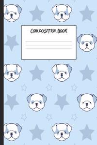 Composition Book: Stars and Bulldogs, 200 Pages, College Ruled (7.44 X 9.69)